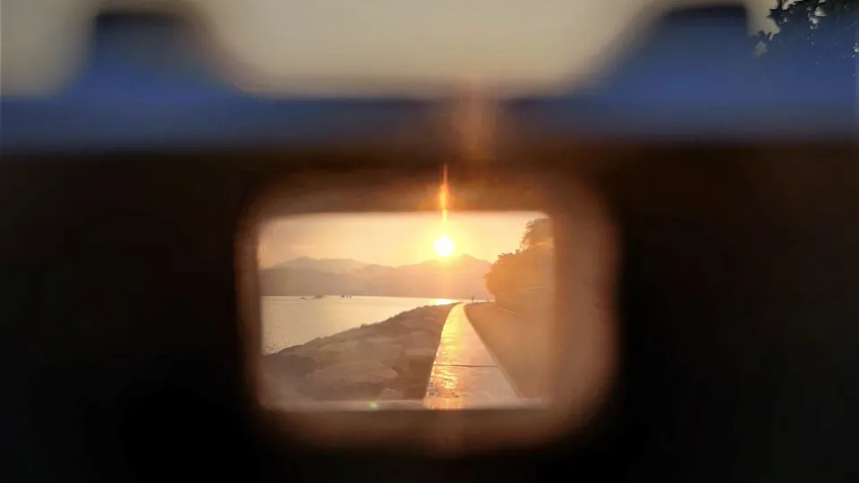 Sunset through the viewfinder